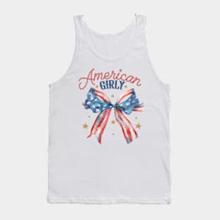 American Girly, Coquette 4th Of July, America Fourth Of July Tank Top